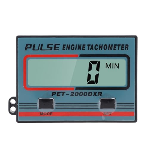 Digital -Drehzahlmesser -Tach -Messgerät, Tachometer mit Kleinem Motor, Wasserdicht, LCD -Display Induktiver Stundenmesser Batterieersatz für Kettensäge, Marine, ATV, Motorrad, UTV -Motor