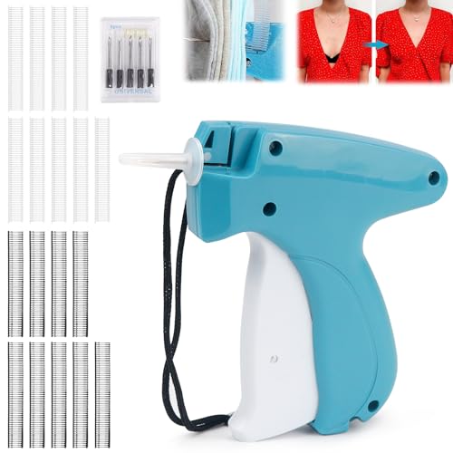 ELNLE Stitchy Quick Clothing Fixer Micro Stitchy Pistole Gun, Schnelles Fixiergerät für Kleidung, Mini-Stichsäumpistole, Schnelles Kleidungsfixiergerät mit 5 Nadeln 1000 Plastiknadel