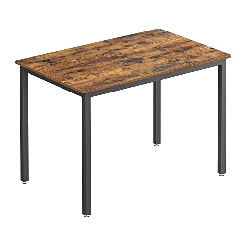 VASAGLE Esstisch, Küchentisch, 70 x 110 x 77 cm, Esszimmertisch für 4 Personen, Tisch Wohnzimmer, Schreibtisch, für Esszimmer, Küche, Industrie-Design, vintagebraun-schwarz KDT081B01