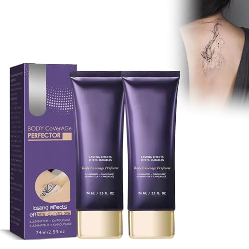 Dyceittdia 2pcs Tattoo Concealer, Concealer für den Körper,Tattoo-Concealer & Reparatur-Creme, Körper-Tattoo-Narben-Abdeckung, Unsichtbarer Abdeckstift, 2pcs*74ml, Tattoo Concealer