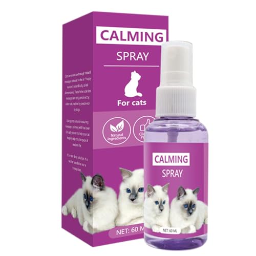 Wcybym Katzenberuhigungsspray | 60 ml beruhigende Formel zur Stimmungsberuhigung bei Katzen | für Katzen | Katzen-Entspannungsspray | für Katzen | Robustes Cat Calm Spray