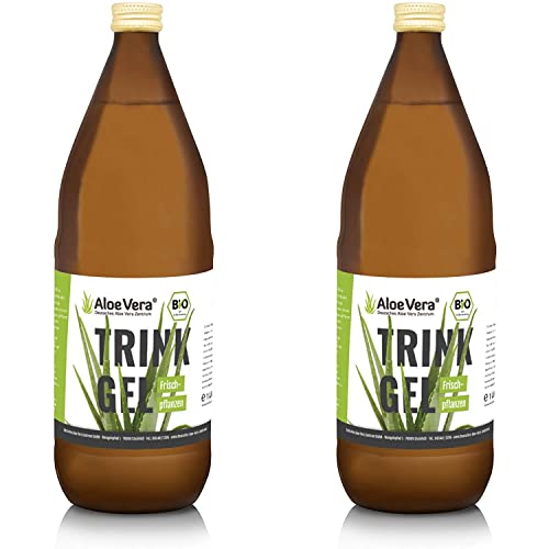 Aloe Vera Saft, Pures Bio Aloe Vera Trinkgel 99,7% (2 x 1000 ml) Aloe Vera Drink, Dr. KIM BEISEL Deutsches Aloe Vera Zentrum, Öko-Kontrollstelle: DE-ÖKO-001