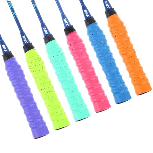 Abeillo Griffband Tennisschläger,6 Farben Griffband für Federballschläger,Anti-Rutsch Griffbander Selbstklebend,Overgrip mit Eva Schaumstoffstreifen für Tennisschläger, Badminton,Squash