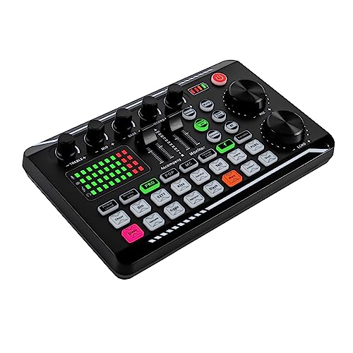 Soundboard Sound Effects Board Sound Mixer Board Bluetooth-kompatible Soundkarte mit mehreren Soundeffekten und LED-Licht Soundboard Live Soundkarte und Audio Interface mit DJ Mixer