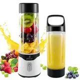 COKUNST Tragbarer Mixer für Smoothies und Shakes, 530ml Portable Blender mit 6 Klingen, Wiederaufladbarem Typ-C, Smoothie Mixer, Mini-Mixer mit Griffdeckel für die Reisesportküche