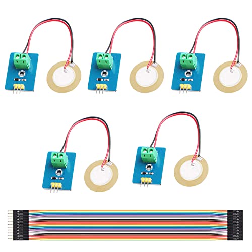 Youmile 5 Stück piezoelektrischer Keramik-Vibrationssensor Piezo 3.3 V / 5 V Modul Analog Controller Elektronische Komponenten liefert Sensor für Arduino mit Dupont-Kabel