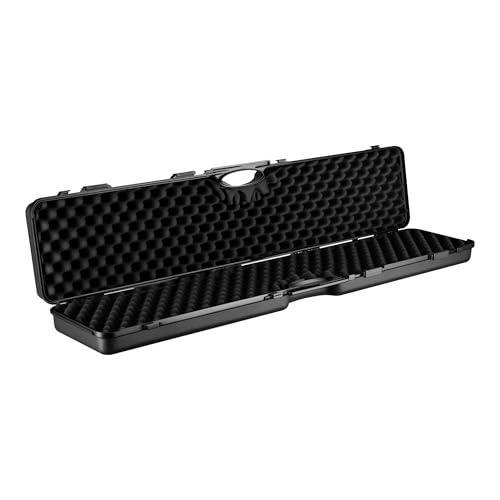 Wiltec Waffenkoffer 123,5 x 26,5 x 11 cm für Langwaffen, Gewehrkoffer mit Rasterschaumstoff für sicheren Transport, Langwaffenkoffer mit hoher Traglast und Tragegriff