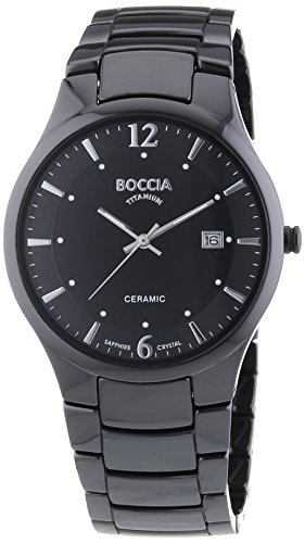 Boccia Herrenuhr Analog Quarz mit Keramikarmband – 3572-02