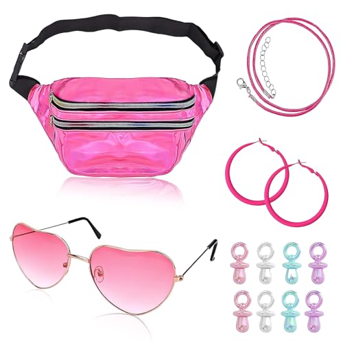 SZSMW 12 StüCk 80er90er Jahre Accessoires - Bad Taste Outfit Damen - 90er Accessoires Damen - Perfekt FüR 80er- Oder 90er-Mottopartys, Retro-BäLle, KostüMpartys, Geburtstagsfeiern