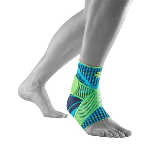 Bauerfeind Sprunggelenkbandage „Ankle Support“ Unisex, 1 Sprunggelenk Bandage für Sport wie Fußball, Fitness oder Laufen, Kein Umknicken durch Knöchelbandage, Blau, M