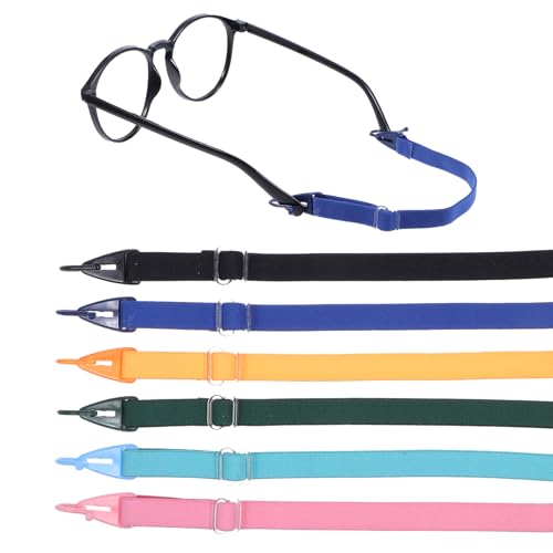 JIEYAO 6 Stück Brillenbänder Für Kinder, Verstellbarer Sportbrillenband No Tail Anti Rutsch Brillenbänder Elastischer Brillenbandhalter für Jungen Mädchen Sonnenbrille Lesebrille Brille Sportbrille