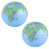 Weltkugel Aufblasbar, Aufblasbare Globe, Weltkugel Ballon, 2 Stück Wasserball Weltkugel, World Globe, für Strand Spielen Oder Lehre, Geburtstagsfeiern，Wissenschaft Geographie Bildung, Butyeak