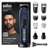 Braun All-In-One Bartpflege Bodygroomer Set, 10-in-1 Barttrimmer/Bartschneider, Nasenhaartrimmer, Trimmer/Haarschneider Herren, Haarschneidemaschine, wasserdicht, 100 Min. kabellose Laufzeit, MGK7410