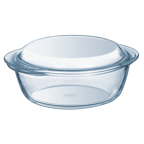 Pyrex Essentials Glas Runde Kasserolle Hohe Beständigkeit 1,6 L (+ 0,5 L Deckel)