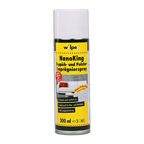 WILPEG Teppich & Polster Imprägnierspray, Imprägnierung NanoKing 300ml - Pflege und Schutz Spray