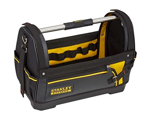 Stanley FatMax Werkzeugtrage (Werkzeugtasche 48cm x 25cm x 33cm, 600 Denier Nylon, wasserdichter Kunststoffboden, ergonomischer Gummigriff, Rahmen stahlverstärkt, verstellbarer Schultergurt)