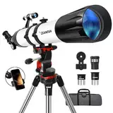 Dianfan Teleskop,90 mm Öffnung 800 Teleskop Astronomie für Erwachsene,32X-240X Refraktor Teleskope für Kinder und Einsteiger mit Telefon Adapter, AZ Montierung,Stativ und Tragetasche