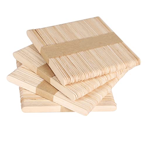 AUERVO 200 Stück Holzstäbchen zum Basteln, Eiscremestäbchen, Naturholz-EIS am Stiel, Bastelstäbchen, 11,4 cm lang, Eisstäbchen zum Basteln, DIY Handwerk Bastelarbeiten