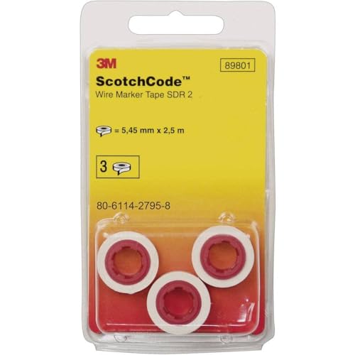 3M ScotchCode SDR-4 Kabelmarkierer Nachfüllrollen, Ziffer 4 (3-er Pack)