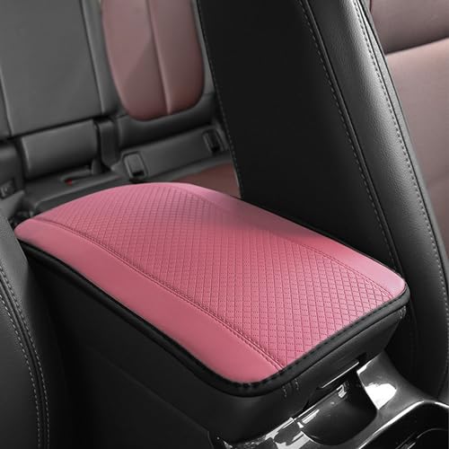 deemars Auto Mittelkonsole Abdeckung, 12,6 X 7,48 Zoll PU Leder Auto Mittelkonsole Pad, Wasserdichte Auto Armlehne Storage Box Matte, Innenausstattung Zubehör Universal für die Meisten Auto (Rosa)