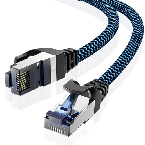 CABNEER LAN Kabel 2m Netzwerkkabel CAT8 Ethernet Kabel, RJ45 Patchkabel 40Gbps 2000Mhz/s Gigabit, Hochgeschwindigkeit Internet Kabel Kompatibel für Router Modem Laptop PC