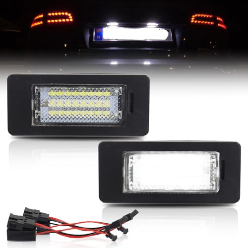 GSOWO LED Kennzeichenbeleuchtung für A-udi A1 S1 A4 B8 8K A5 A6 C7 A7 VW GOLF 6 Variant J-etta Passat 3C B6 Shara-n SEAT Alhambra 2 Ibiza S-ko-da Oktavia 3, 18 SMD Nummernschildbeleuchtung, 2 Stücke