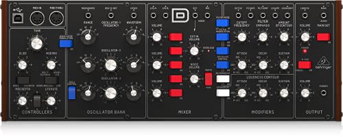 Behringer Model D Authentischer analoger Synthesizer mit 3 VCOs, Leiterfilter, LFO und Eurorack-Format