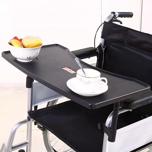 Rollstuhl Tablett Tisch mit Getränkehalter, Abnehmbarer ABS-Kunststoff-Rollstuhl-Schoßtablett, Portable Universal Tray Schreibtisch für ältere Leseruhe