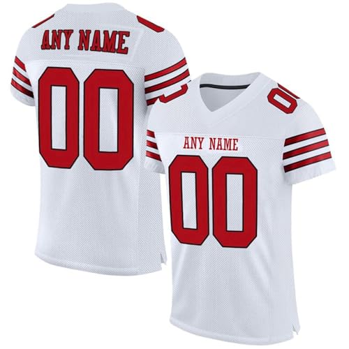 Personalisiertes American FootballTrikot Custom Football Jersey Individuell Printed Team Name & Number Sporttrikot für Herren Damen Jugend Unisex Schnelltrocknend Atmungsaktiv T Shirts(#A 29)