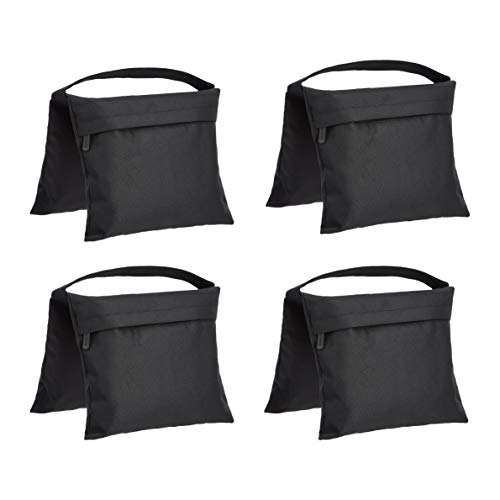 Amazon Basics - Fotografisches Leer-Sandbag-Set für Fotostudios und Lichtstative, 4er-Pack - Schwarz