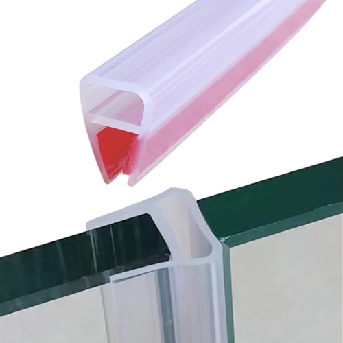 Duschdichtung 8mm Selbstklebend Duschtür Dichtung Dusche Glastür Silikon Duschwand Dichtung Passt Auf 7mm 8mm Glasstärke Transparent 200cm(U-8mm)