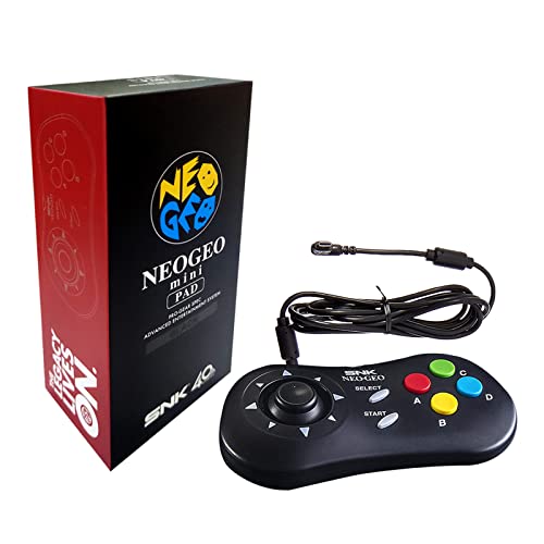 SNK Neo Geo Mini Controller, SNK Wired Game Pad Kompatibel mit NEOGEO Mini und NEO-GEO Arcade Stick Pro für Zwei Spieler Zum Gleichzeitigen Spielen von Spielen (Schwarz)