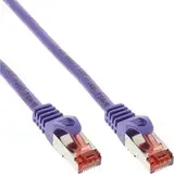 InLine® Netzwerkkabel 0.50m, S/FTP (PiMf), Cat.6 Patchkabel, Gigabit LAN, Netzwerk, Ethernet, 250MHz, PVC, Kupfer, purple