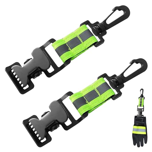 keyxer 2 Stück Feuerwehr Handschuhhalter, Handschuhhalter Feuerwehr Handschuhe Doppelter Clip, Streifen Handschuh Clip mit Metallspange, Handschuh Halterung für Handschuhe Handtuch Masken