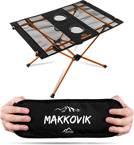 normani Ultraleichter Campingtisch Klapptisch Aluminium Multifunktionstisch 592g! Camping Zelten Wandern Reisen Picknick für Indoor-Outdoor tragbarer Gartentisch Farbe Orange/Schwarz