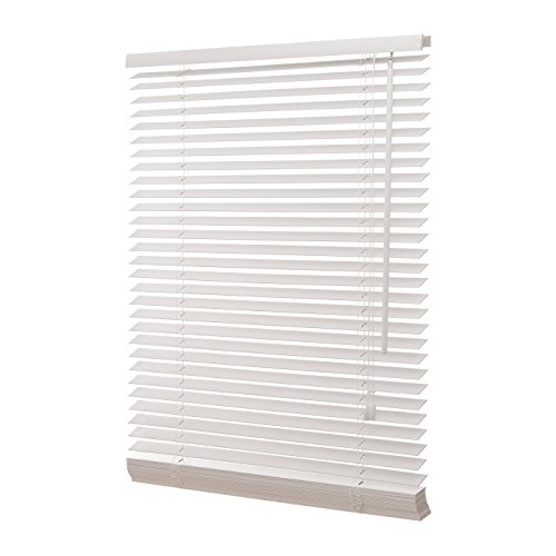 Ventanara® Holzjalousie 35mm Weiss Holz Jalousie Jalousette Echtholz 80 x 130 cm