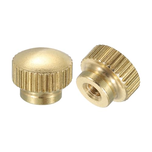 QUARKZMAN Gerändelte Daumenmuttern, 2 Stück M3 x D10mm x H8mm Messing Griffmuttern Rändelmuttern mit Hohem Kopf Befestigungselemente für 3D-Drucker-Teile Druckbett