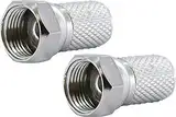 Schwaiger GmbH -FST8002 531- F-Aufdrehstecker 2-er Set/ 8 mm Durchmesser/für Koaxialkabel/Verbindung von Stecker und Kabel/ 2 Stück/Silber