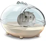 Hamster Bad, Hamster Badewanne Box, Hamster staubdichte Badewanne, Hamster Sand Badebehälter, Hamster Badewanne, transparentes Bett, Käfig Badewanne WC Zubehör (S 13.6 * 9.6 * 9 cm)