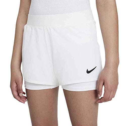 Nike Girls G NKCT DF VCTRY SHRT Shorts, White/Black, L