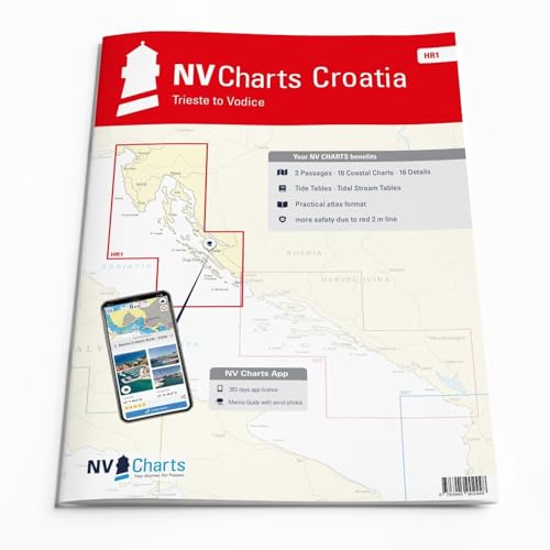 NV Atlas Croatia HR 1 mit App Lizenz - Seekarte Kroatien - Triest bis Vodice mit Pula, Rijeka und Zadar