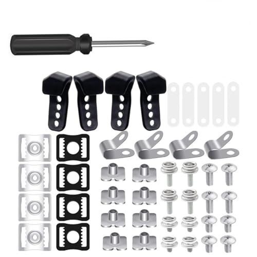 60-teiliges Helm-Reparatur-Set inklusive Muttern, R-Clips, Gummi-Unterlegscheiben, Muttern, Helmschnallen-Schraubendreher for Baseball-Helm