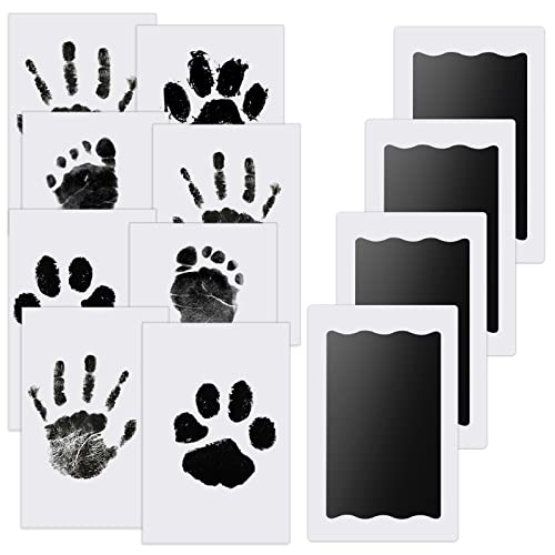 4 pcs Baby Abdruck set Nabance Baby Handabdruck und Fußabdruck Clean Touch Stempelkissen Baby Handprint Babyhaut kommt nicht mit Farbe in Berührung für Baby Shower Familie Geschenk