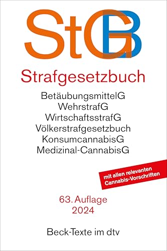 Strafgesetzbuch: mit Einführungsgesetz, Völkerstrafgesetzbuch, Subventionsgesetz, Wehrstrafgesetz, Wirtschaftsstrafgesetz, Betäubungsmittelgesetz, ... dem Jugendgerichtsgesetz, (Beck-Texte im dtv)