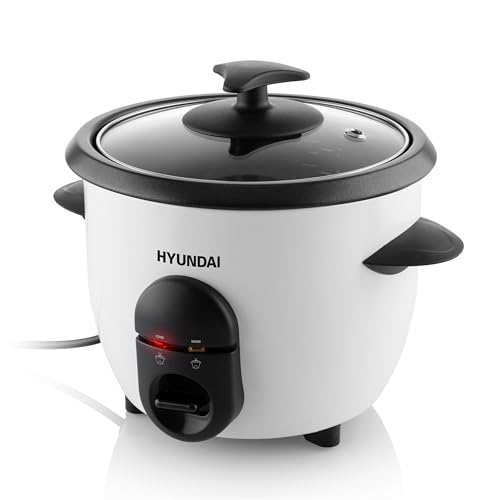 HYUNDAI RC060 Reiskocher I 0,6l für 450 g Reis I 335 W I Reiswärmer I Warmhaltfunktion I Antihaftbeschichteter Gartopf I Reislöffel & Messbecher