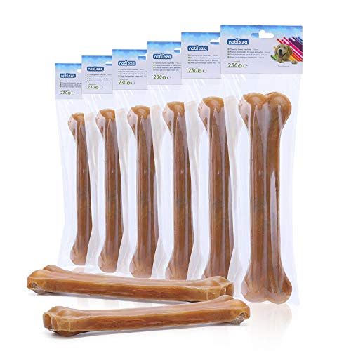 Nobleza - Hunde Kauknochen 25CM x 6 Stück, 100% natürliche rinderhautknochen und hundeknochen für große Hund, Dog Bones proteinreiche