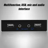 Mrisata 3.5 Frontplatte PC-Frontplatte Interner Kartenleser 3.2 15×11×3 USB2.0 HD-Audio-Diskette Frontplatte 3.5 9-Pin-zu-2-USB2.0-Schnittstelle mit Mikrofon-Audio