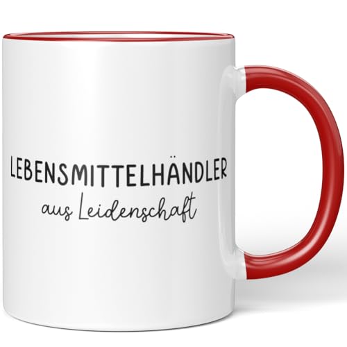 JUNIWORDS Tasse, Lebensmittelhändler aus Leidenschaft, Rot (6649770)