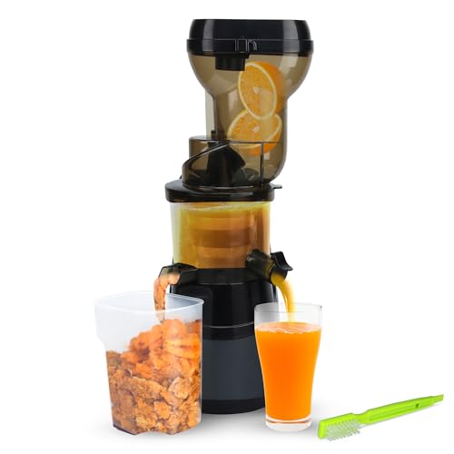 Niceey Slowjuicer 900 ml - Entsafter für Gemüse- und Obstsaft - mit Fruchtfleischbehälter - BPA-frei - Saftpresse Elektrisch - Orangenpresse, Obstpresse Elektrisch - Schwarz