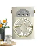 Kühlsprühventilator, Desktop-Sprühventilator - USB wiederaufladbarer, verstellbarer Lüfter,Energiesparender Sommerventilator mit Licht, tragbarer elektrischer Ventilator für Arbeitsplatz,